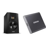 ADAM Audio T7V Studio Monitor for recording, mixing and mastering, Studio Quality Sound (Single) & Samsung T7 Portable SSD - 1 TB - USB 3.2 Gen.2 External SSD Titanium Grey (MU-PC1T0T/WW)