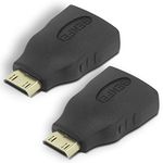 BENFEI Mini HDMI to HDMI Adapter, 2-Pack Mini HDMI Male to HDMI Female Gold Plated Adapter for Raspberry Pi, Camera, Camcorder, DSLR, Tablet, Video Card