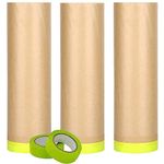 Masking Paper 3 Pack Paint Masking Tape and Drape for Painting Paint Masking Paper Assorted Paint Masking Paper for Car and Furniture (Unfold 18inch Width X Total 150ft Long)