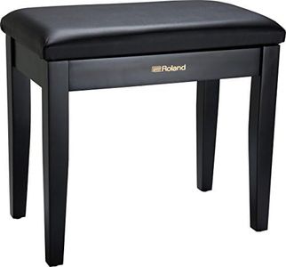 ROLAND Piano Bench In Satin Black with Vinyl Seat And Music Compartment - Rpb-100Bk, 55.5 X 32 X 55.5 Cm