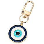 MyfavoriteK Cute Evil Eye Keychain for Women Good Luck Charms Key Chain for Car Keys Holder Bag Purse Backpack, Blue, Small