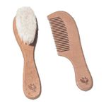 Green Sprouts Wooden Brush and Comb Set, Natural