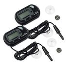 INRIGOROUS Aquarium Thermometers, 2 Pack Digital LCD Water Thermometer for Fish Tank Aquarium Marine Reptile habitat Temperature (2 Pack)