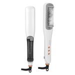 Steam Straightener Brush, Hair Straightener Steam Technology, 4 Settings Adjustable (150-210℃), Quickly Tames Frizz to Professional Salon-Quality Straight Hair at Home (UK Plug, 220V) White