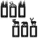 Lothee 6 Pcs Metal Bear Light Switch Cover Plate Moose Tree Mountain Elk Outlet Cover Forest Outlet Switch Plate Toggle Outlet Wall Cover for Home(Single Flat Switch,2.75 x 6.69 Inch)