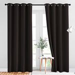 NICETOWN Bedroom Blackout Curtains and Drapes - Energy Smart Thermal Insulated Solid Grommet Blackout Draperies for Living Room (2 Panels, 52 inches x 84 inches, Toffee Brown)