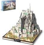 QLT Ideas Architecture Mini Building Minas Castle Tirith Set with Light, Not Compatible with Lego,Lord of Block the rings Set for Adult Film Fans,STEM Christmas Birthday Gift Toy