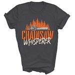 MIRABOZZI Chainsaw Whisperer Lumberjack Logger Woodworker Carpenter Unisex Shirt Gift Women Men T-Shirt (Dark Heather;2XL)