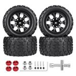 CrazyHobby Pre-Glued 2.8 RC Monster Truck Tires and Wheels for 1/10 Arrma Granite Voltage MEGA 2WD 1/10 Granite 4X4 V3 3S BLX Mounted, Set of 4