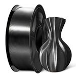 SUNLU Shiny Silk PLA Filament 1.75mm, Neatly Wound Glossy PLA 3D Printer Filament 1.75mm ±0.02mm, Fit Most FDM 3D Printers, Good Vacuum Packaging, 1kg Spool (2.2lbs), Silky Glossy PLA Black