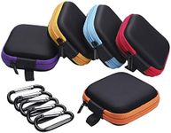 Sunmns 5 Pieces in Ear Bud Earphone Headset Headphone Case Mini Storage Carrying Pouch Bag with Carabiners