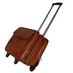 HYATT Leather Accessories Cabin Size Capacity 42 Liter's Suitcases & Trolley Bags for Men Luggage Tan