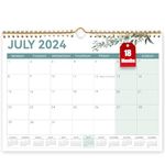 18 Month Calendar 2024 uk, A4 Wall Calendar 2024/25, Monthly Calendar 2024 uk Family Planner Month to View from July 2024 - Dec.2025, 2024 calender for Office Family Kitchen - Green Leaf