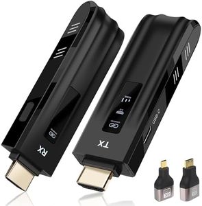 Wireless HDMI Transmitter and Receiver,2025 Upgraded LED Display,4K Decode & 1080P Output,Plug and Play Portable 2.4G/5G Wireless HDMI Extender,Compatible with PC/Laptop/Camera/HDTV/Projector/TV Box1