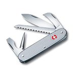 Victorinox Swiss Army 7 Alox Swiss Army Knife, Medium, Multi Tool, 7 Functions, Large Blade, Silver