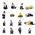 Wetufin - 16pcs Miniature Funny Garden Drunk Gnomes Mini Funny Creative Dwarf Garden Gnome Statues Decoration for Indoor Outdoor Yard Patio Bonsai Potted Plants Landscape Desk Decor, Gift for Kids