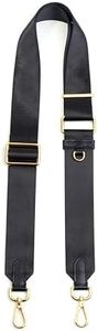 jiesinlov Black Purse Straps Replacement Crossbody Shoulder for HOBO Handbag Adjustable (Black-gold)