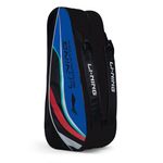 Li-Ning Panther Double Zipper Polyester Badminton Kit Bag (Black/Tomato) | Stash Pocket | Ample Storage | Unisex - Men, Boys, Girls, Women