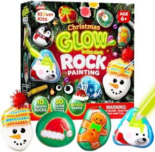 JOYIN Rock Painting Kit- Glow in The Dark Rock Kit, Arts and Crafts for Kids Ages 6-12, Art Supplies Toy, Kids Craft Paint Kits, Craft Supplies Birthday Party Gift Toy