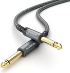 BlueRigger 6.35mm Mono Jack TS ¼ Cable 15FT - (Male TS ¼ Inch Instrument Cable to 6.35 mm Unbalanced Speaker Cable, ¼” Amp Cord, Interconnect Cable) - Compatible with Speaker, Guitar, Keyboard