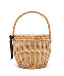 Miuco Womens Wicker Basket Bag Handmade Straw Rattan Bamboo Bag With Lid Handbag Small