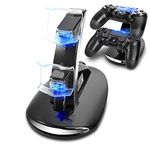 PS4 Controller Charger, Megadream PlayStation 4 Charging Station for Sony PS4 / PS4 Pro / PS4 Slim DualShock 4 Controller, Dual USB Fast Charging Station Stand with LED Indicator Light