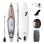 THURSO SURF Expedition 138 Touring Inflatable Stand Up Paddle Board SUP 11'6x30''x6'' Woven Drop-Stitch Two Layer Package Carbon Hybrid Paddle/US Touring Fin/Dual Chamber Pump/Roller Backpack/Leash