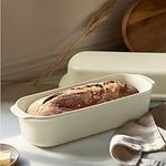 Navaris Loaf Dish with Lid - Ceramic Bakeware Tin for Baking Homemade Loaves - Stoneware Bread Pan for Oven - Dishwasher Safe and Easy to Clean - 34 cm x 13.5 cm (13.4" x 5.3")