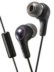 JVC Gumy Plus In Ear Headphones Earphones with Bass Boost, Comfortable Earbuds and Built In Mic and Remote for Call Handling, Black