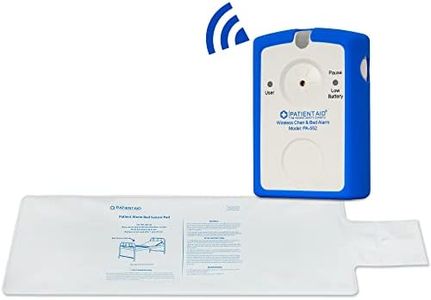 Patient Wireless Bed Alarm, 10" x 30" Bed Pad with Motion Sensor, 3 Ring Chime Options, 3 Mounting Options, 1 AC Adapter, Bed Alarms and Fall Prevention for Elderly, 1 Yr. Warranty by Patient Aid