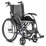 KosmoCare Elegant Breeze Premium Imported Ultra Lightweight Wheelchair With Seat Belt - Crest Series -Grey