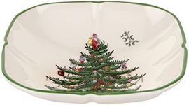 Spode Christmas Tree Sculpted Square Dish - 5.5" Festive Serving Bowl for Holiday Appetizers, Christmas Desserts, Seasonal Snacks, Winter Table Décor - Fine Earthenware - Christmas Tableware