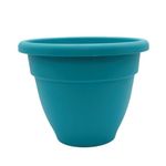 The HC Companies 12 Inch Caribbean Planter - Lightweight Indoor Outdoor Plastic Plant Pot for Herbs and Flowers, Dusty Teal