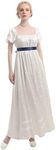 LTAKK Regency Dress Women Victorian Regency Costume Empire Waist Dresses Tea Party Gown, White