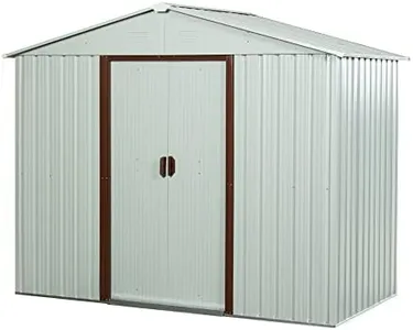 SKYXIU Outdoor Storage Shed Waterproof,Metal Garden Shed for Bike,Trash Can, Machine,Galvanized Steel Outdoor Storage Cabinet,Outdoor Metal Shed for Backyard, Patio(8ft x 4ft)