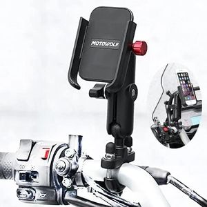 ADOFYS Motorcycle Phone Holder 360°Rotation U-Bolt Base Aluminum Alloy Material/Material Sturdy Motorcycle Bike Handlebar Phone Mount