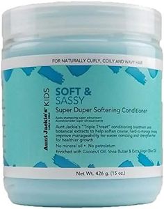 Aunt Jackie's Girls Soft and Sassy Softening Conditioner, Enriched with Coconut Oil, Shea Butter and Extra Virgin Olive Oil, Softens Coarse Hair, 15 Ounce Jar