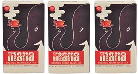 Organic Assam Tea Bags Triple Pack by Mana Organics, 75 Premium Whole Leaf Tea Bags containing Orthodox and CTC Black Tea (Makes 75 Cups)