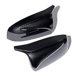 Astra Depot Pair LH RH Door Wing Side Rear View Mirror Cover Cap Carbon Fiber Replacement for BMW 2007-2013 E70 X5 E71 X6