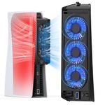 Cooling Fan for PS5 QYCHHJ Cooler Fan for PS5 Accessories with LED Light and 3.0 USB Ports Fan Cooling Fan Compatible with PS5 Host Digital Version or CD Version (Black)…