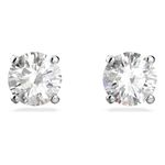 Swarovski Attract Round Stud Earrings with Clear Swarovski Crystals on a Rhodium Plated Setting, .05 cm, a Part of the Attract Collection