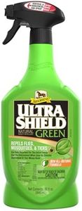 Absorbine UltraShield Green All-Natural Fly & Insect Repellent for Horses & Dogs, Essential Oils Repel & Control, 32oz Spray Bottle