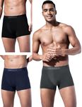 DAMENSCH Men Deo-Soft Supima Modal Trunks-Pack of 3-Blayze Grey, Kentt Blue, Wayn Black-Large