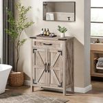 YITAHOME Storage Cabinet Bathroom Cabinet, Storage Cabinet with Doors and Shelves for Bathroom,Small Storage Cabinet Floor Cabinet for Living Room, Washed Grey