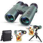 Cason -Binoculars For Long Distance,Ultra HD Binoculars For for Bird Watching,Wildlife,Safari With Phone Adapter & Tripod | Range 2000 Meter, | Zoom 12x42 | Wide Eye peice | Bright BAK 4 Glass (Green)