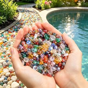 Natural Crystal Chips, Agate Gravel for Aquarium, Tumbled Stones Bulk, Irregular Gemstone Pieces for Crafts, Non-Fading Decorative Rocks (3Lb)