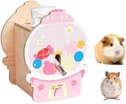 mini&moe Hamster Water Bottle for Glass Tank – 4 oz Guinea Pig Water Bottle No Drip for Hamster Cage Accessories Small Animal Water Dispenser with Wooden Holder for Rats, Gerbils