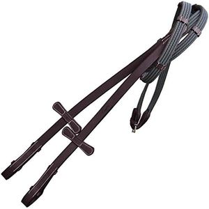Exion Horse Rubber Web Reins | Non-Slip Grippy English Reins for Horses with 7 Hand Stoppers and SS Buckles