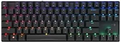 Cherry MX 8.2 TKL Wireless Gaming Keyboard. Compact TenKeyLess. Mechanical 87 Keys RGB Backlit Keys ABS Keycaps. MX Brown Switch. Aluminum Carrying Case Included.