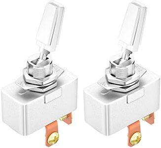 DaierTek Heavy Duty 50 Amp 12V Toggle Switch Automotive 2 Position ON Off Rocker Switch SPST 2 Pin Metal Chrome Plated Screw Terminal (2pcs)